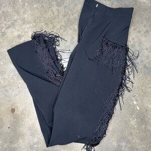 Fringe black pants